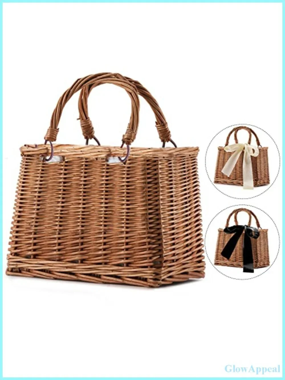 Women's Summer Rattan Woven Wicker Tote Beach Bag